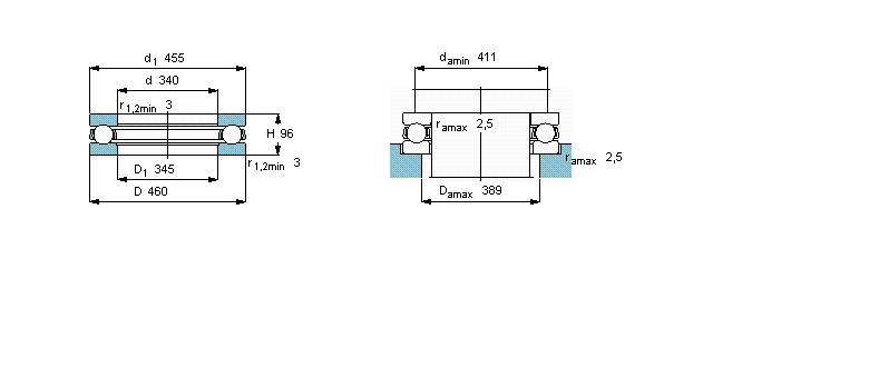 SKF 推力球軸承, 單向51268F樣本圖片