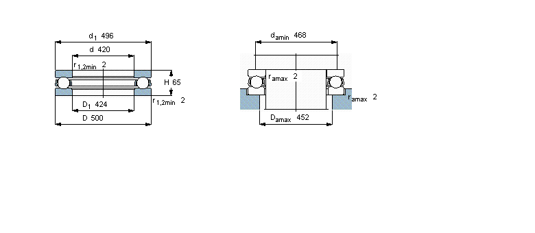 SKF 推力球軸承, 單向51184F樣本圖片