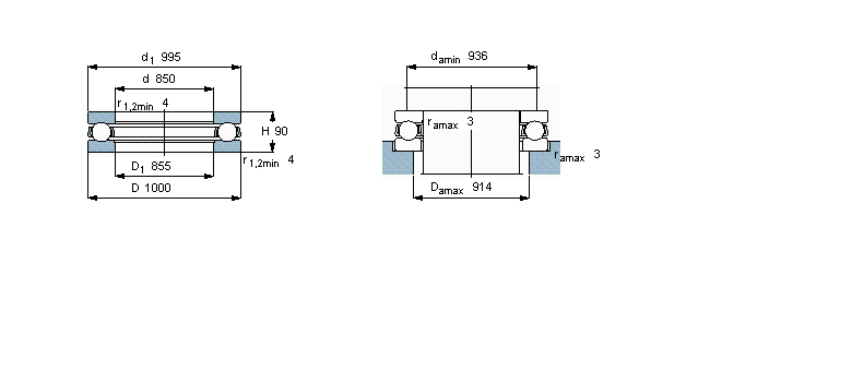 SKF 推力球軸承, 單向591/850M樣本圖片