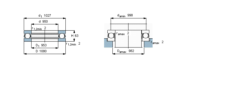SKF 推力球軸承, 單向510/950M樣本圖片