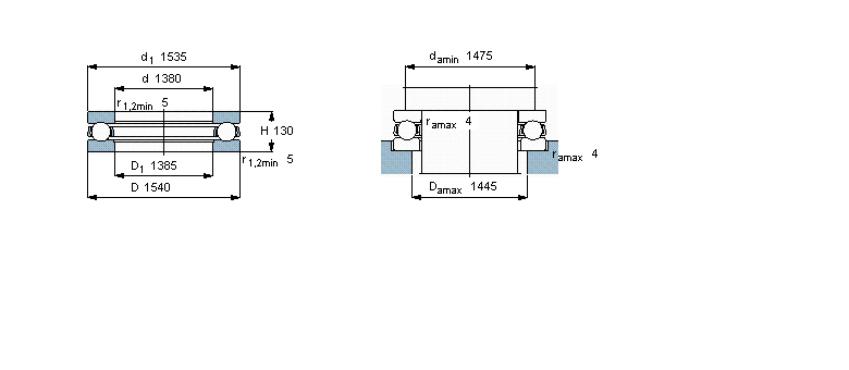 SKF 推力球軸承, 單向BD1B351890A樣本圖片
