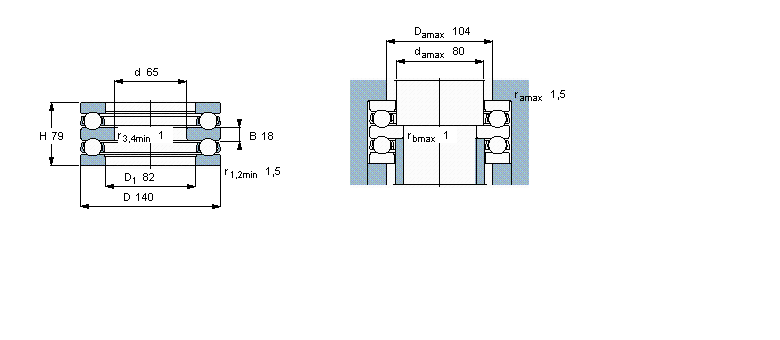 SKF 推力球軸承, 雙向52316樣本圖片