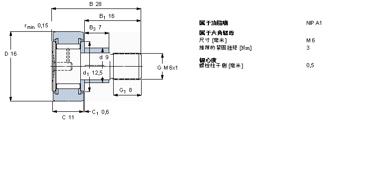 SKF 凸輪從動件KRE16PPA樣本圖片