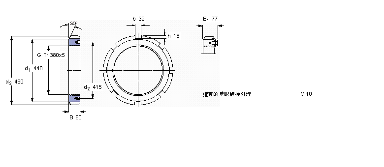 SKF 帶鎖緊夾的HM(E)鎖定螺母HM3176樣本圖片
