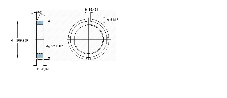 SKF N和AN鎖定螺母, 英制尺寸N038樣本圖片