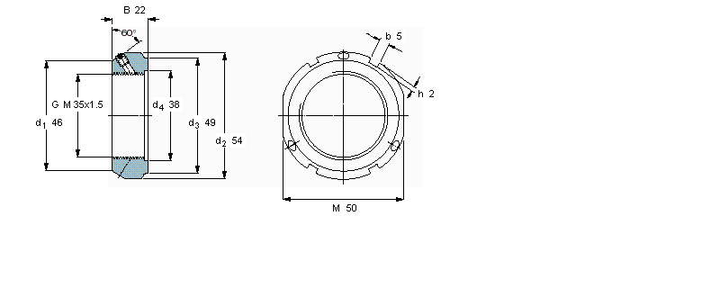 SKF 帶鎖緊銷的KMT精密鎖緊定螺母KMT7樣本圖片