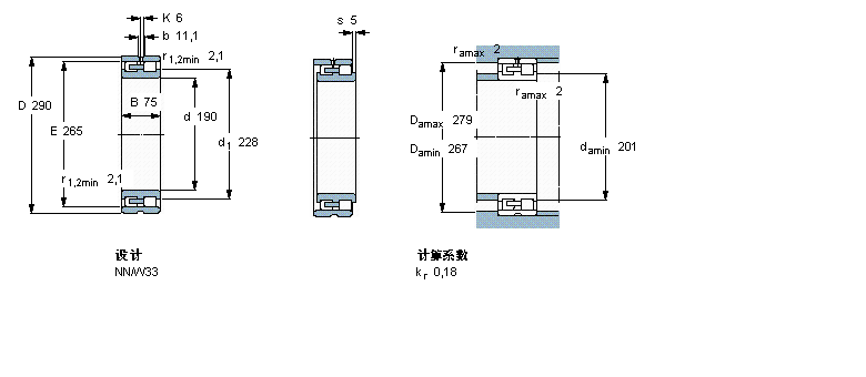 SKF 圓柱滾子軸承,雙列, 精密, NN 設(shè)計NN3038/SPW33樣本圖片