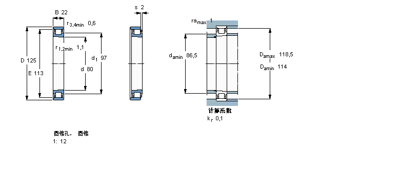 SKF 圓柱滾子軸承,單列, 精密, 陶瓷混合軸承, PEEKN1016KTNHA/HC5SP樣本圖片