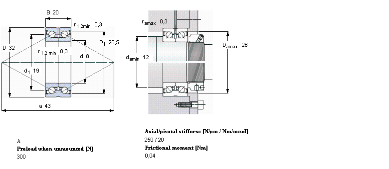 SKF 角接觸推力球軸承 for screw drives, double directionBEAS008032-2Z樣本圖片