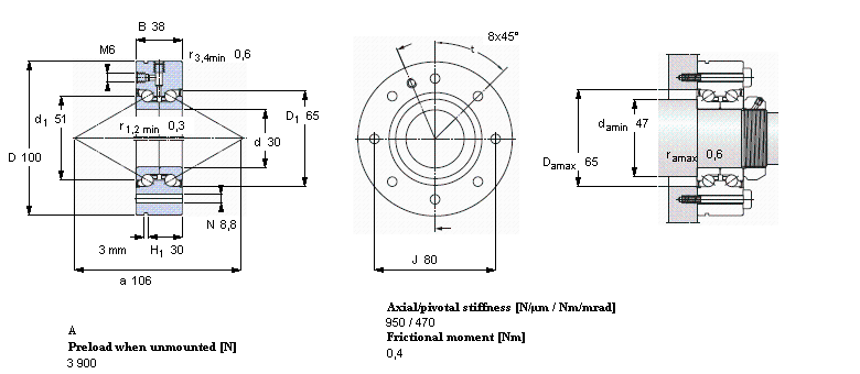 SKF 角接觸推力球軸承 for screw drives, double direction, for bolt mountingBEAM030100-2Z樣本圖片