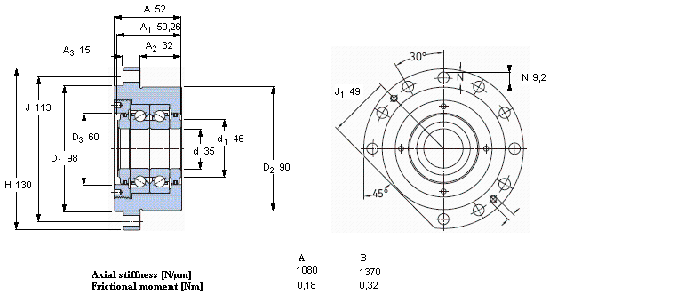 SKF 角接觸推力球軸承 for screw drives, cartridge units with flanged housingFBSA207/DB樣本圖片