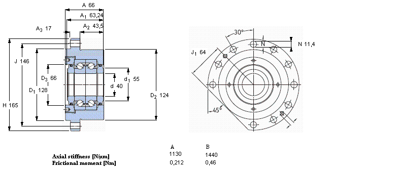 SKF 角接觸推力球軸承 for screw drives, cartridge units with flanged housingFBSA208/DF樣本圖片
