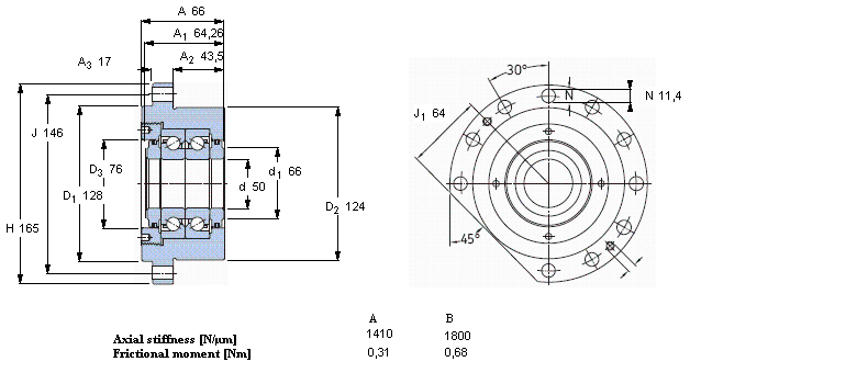 SKF 角接觸推力球軸承 for screw drives, cartridge units with flanged housingFBSA210/DB樣本圖片
