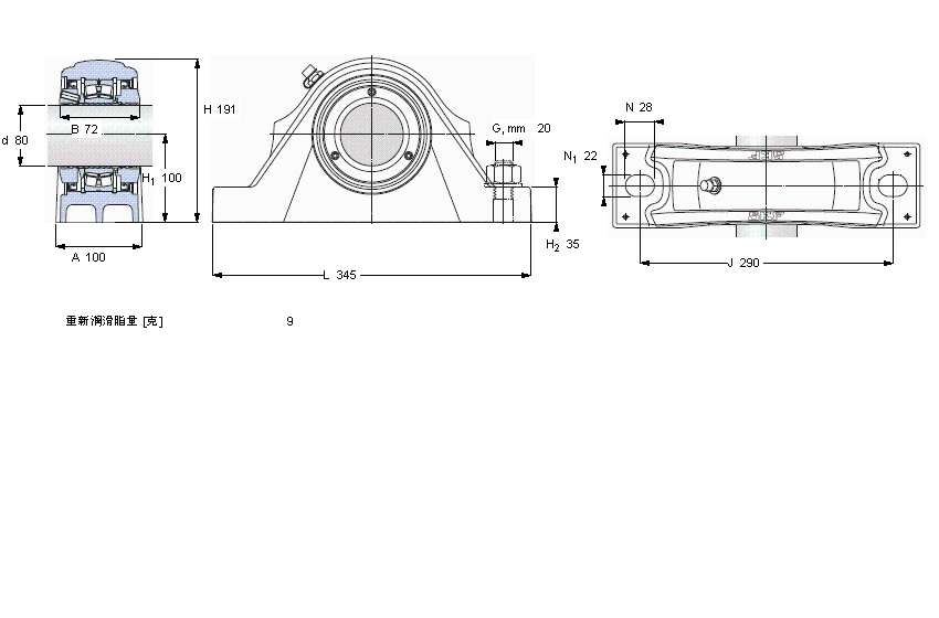SKF 滾子軸承立式軸承座單元, SKF ConCentra, locating units, radial shaft sealsSYNT80FTF樣本圖片