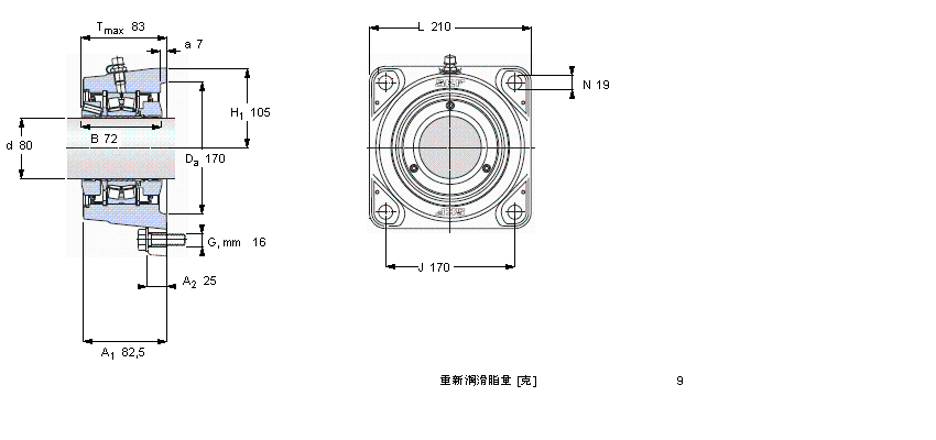 SKF 帶法蘭的滾子軸承單元, SKF ConCentra, locating unitsFYNT80F樣本圖片