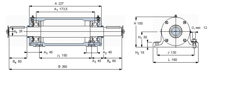 SKF 雙軸承單元, PDNB單元PDNB207樣本圖片