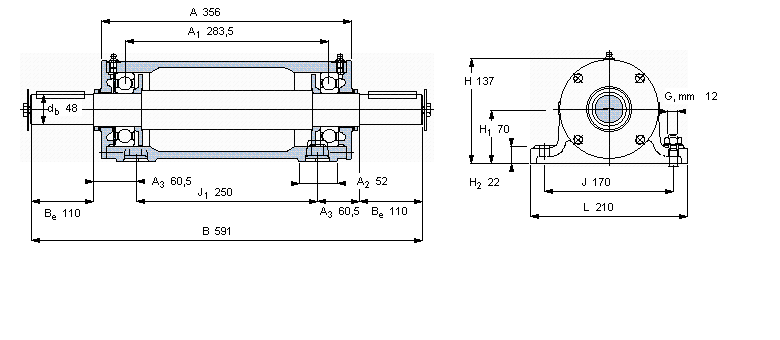 SKF 雙軸承單元, PDNB單元PDNB211樣本圖片