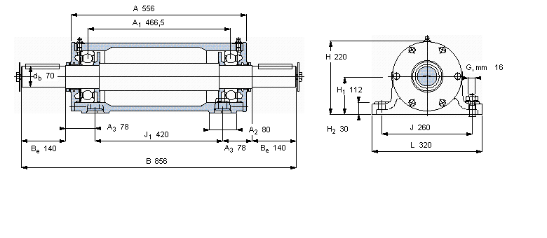 SKF 雙軸承單元, PDNB單元PDNB316樣本圖片