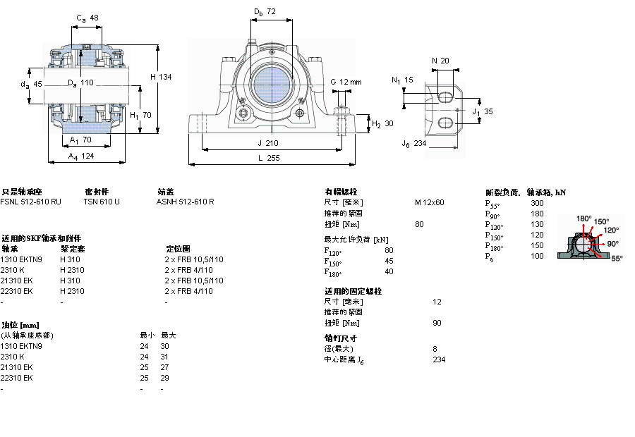 SKF 剖分立式軸承座, SNL，用于緊定套上的軸承，帶標準密封，油封FSNL610TURU樣本圖片