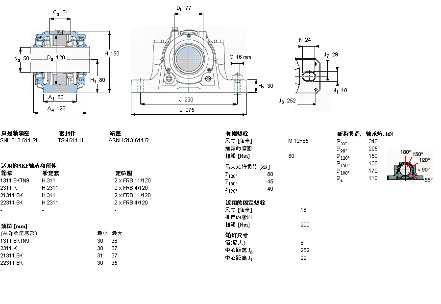 SKF 剖分立式軸承座, SNL，用于緊定套上的軸承，帶標(biāo)準(zhǔn)密封，油封SNL611TURU樣本圖片