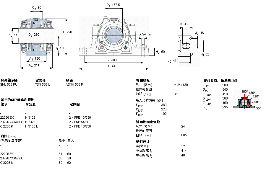 SKF 剖分立式軸承座, SNL，用于緊定套上的軸承，帶標(biāo)準(zhǔn)密封，油封SNL526TURU樣本圖片