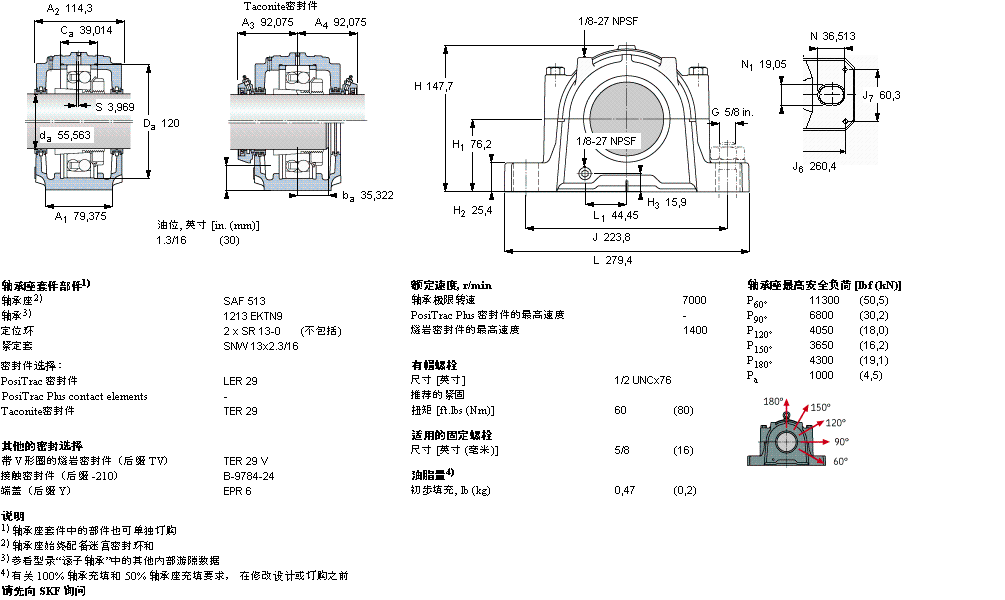 SKF 剖分立式軸承座, SAF 系列 - 裝在緊定套上的自調(diào)心球軸承SAF1513樣本圖片