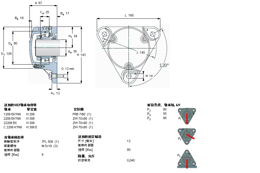 SKF 法蘭式軸承座, FNL 用于緊定套安裝軸承FNL508A樣本圖片