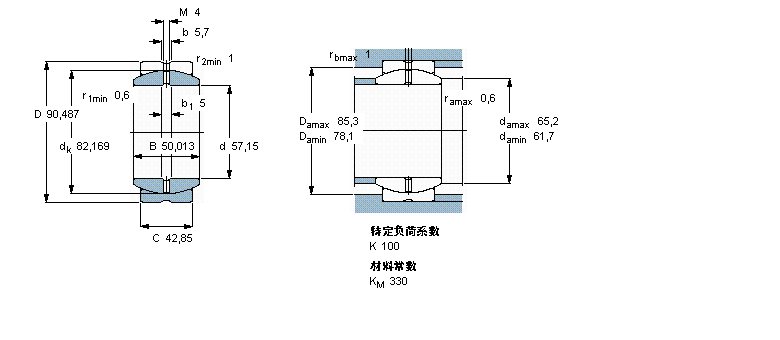 SKF 需要維護(hù)的徑向球面滑動(dòng)軸承, 鋼對(duì)鋼, 無(wú)密封件,帶英制尺寸GEZ204ES樣本圖片