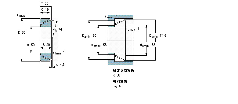 SKF 免維護角接觸球面滑動軸承GAC50F樣本圖片