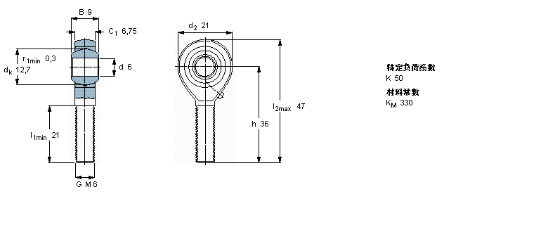 SKF 需要維護(hù)的桿端, 鋼對青銅，陽螺紋SAKAC6M樣本圖片