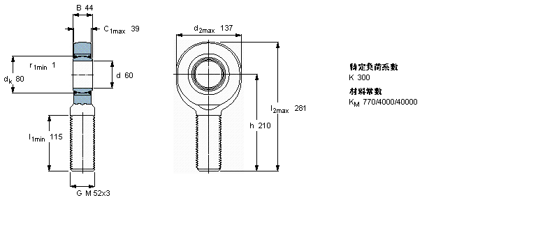 SKF 免維護(hù)桿端, 陽(yáng)螺紋, 鋼/PTFE織物 , 兩面密封件SALA60TXE-2LS樣本圖片