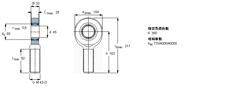 SKF 免維護(hù)桿端, 陽螺紋, 鋼/PTFE織物 , 兩面密封件SALA45TXE-2LS樣本圖片